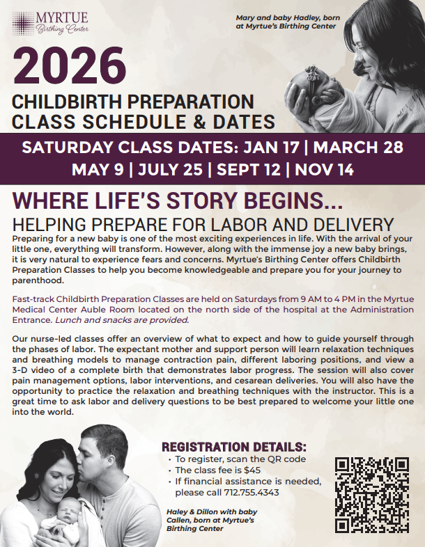 Childbirth class flyer click to view